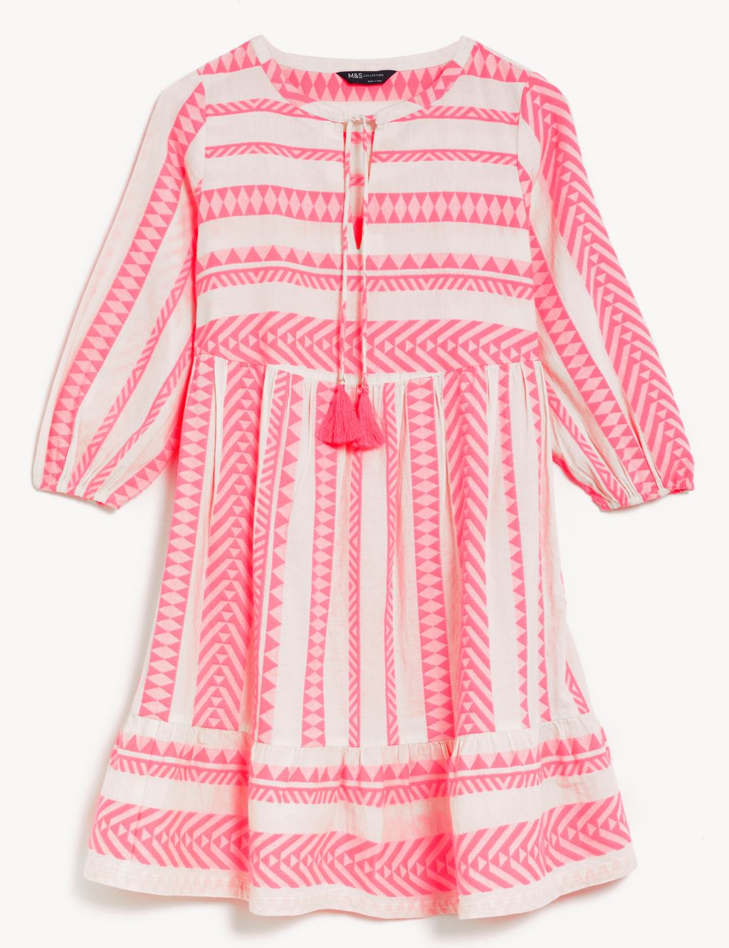 Cotton Rich Jacquard Mini Smock Beach Dress | M&S Collection | M&S