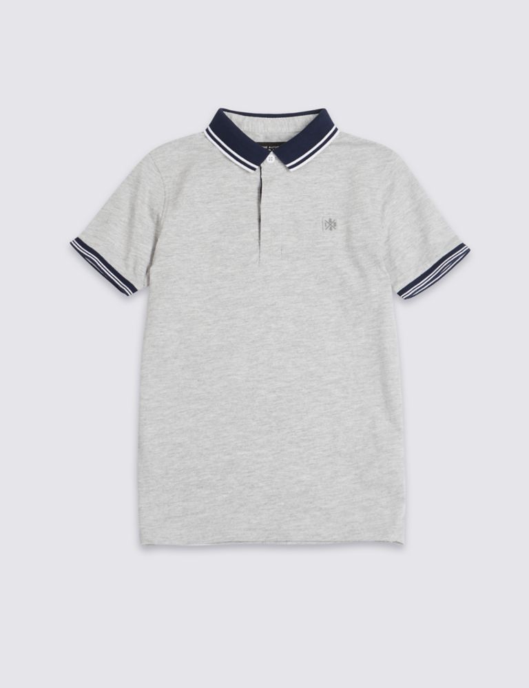 Cotton Rich Jersey Polo Shirt (3-16 Years) 2 of 6