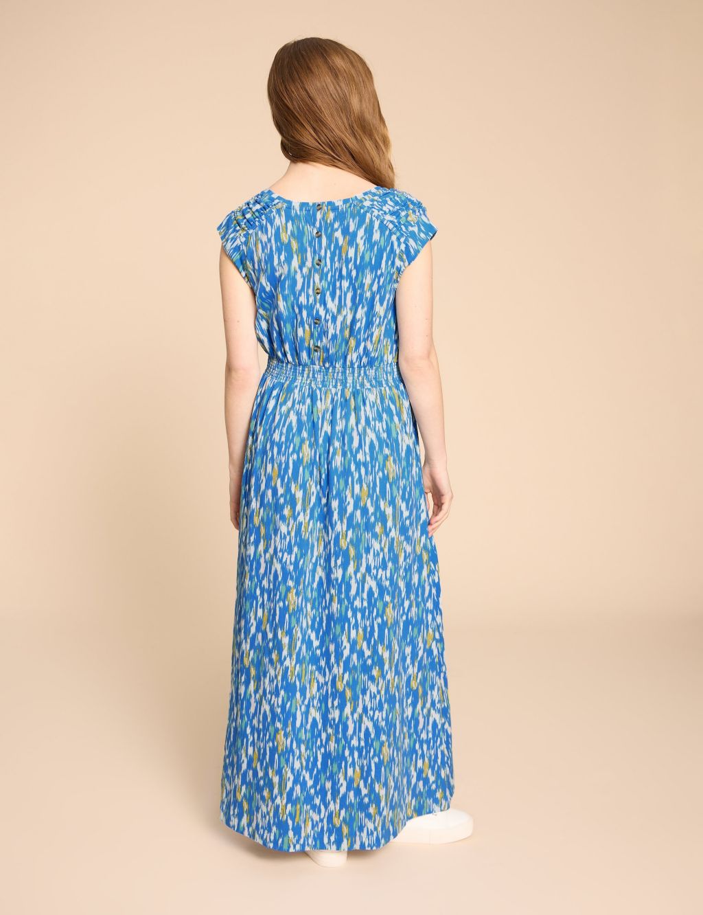 Cotton Rich Jersey Printed Maxi Waisted Dress 4 of 6