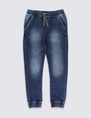 Cotton Rich Joggers Style Denim Jeans (5-14 Years) Image 2 of 3