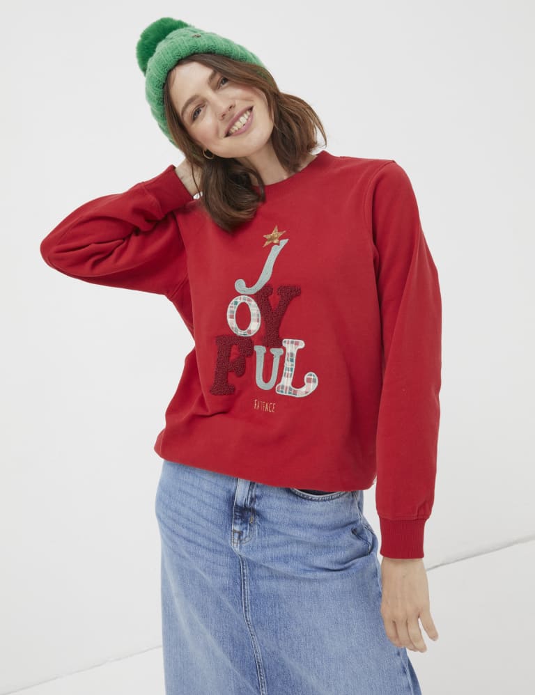 Cotton Rich Joyful Slogan Crew Neck Jumper FatFace M S