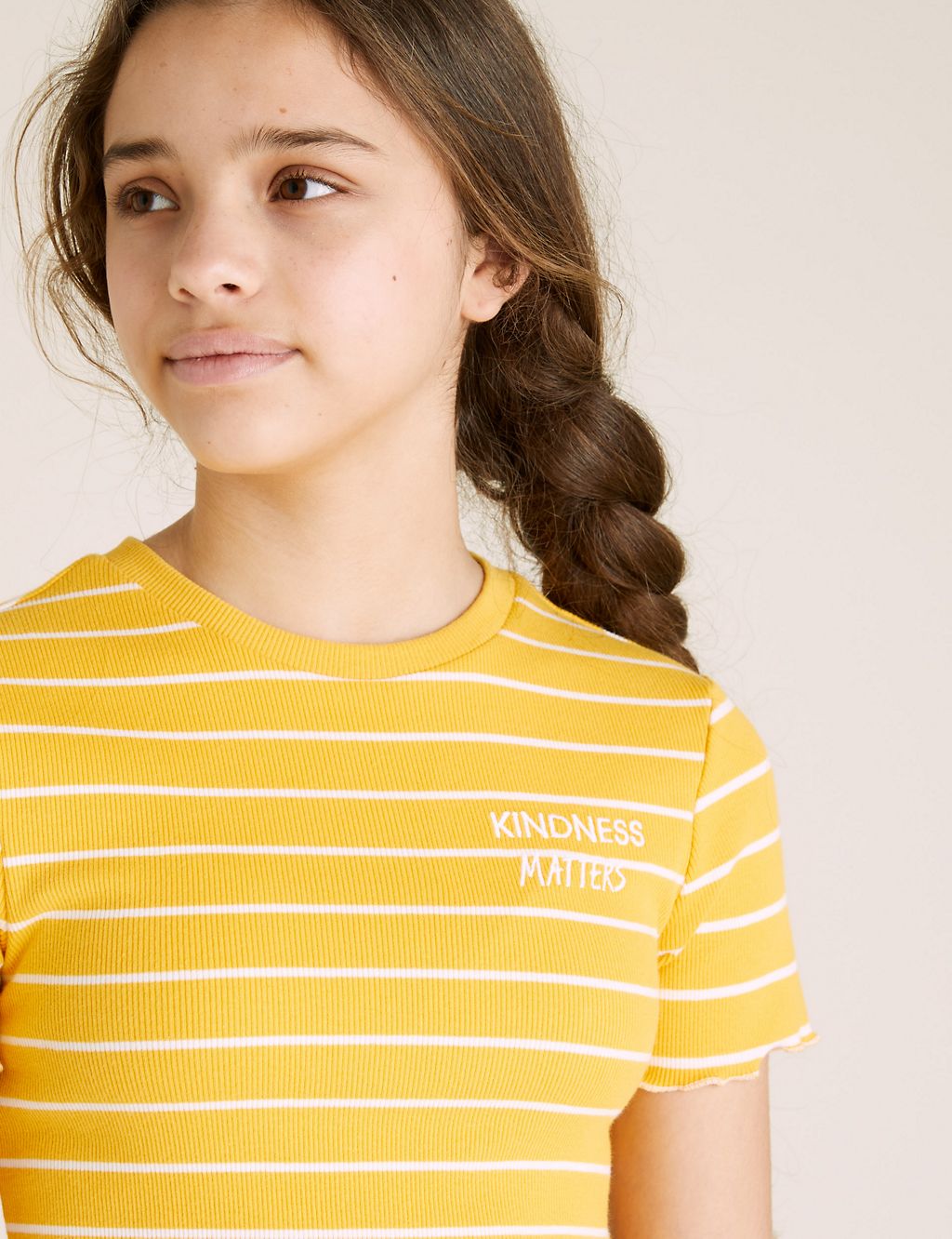 Cotton Rich Kindness Slogan Ribbed T-shirt (6-16 Yrs) 2 of 4