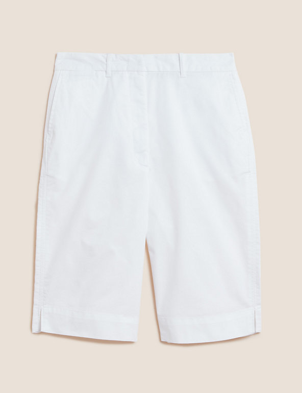 Cotton Rich Knee Length Chino Shorts Image 1 of 2