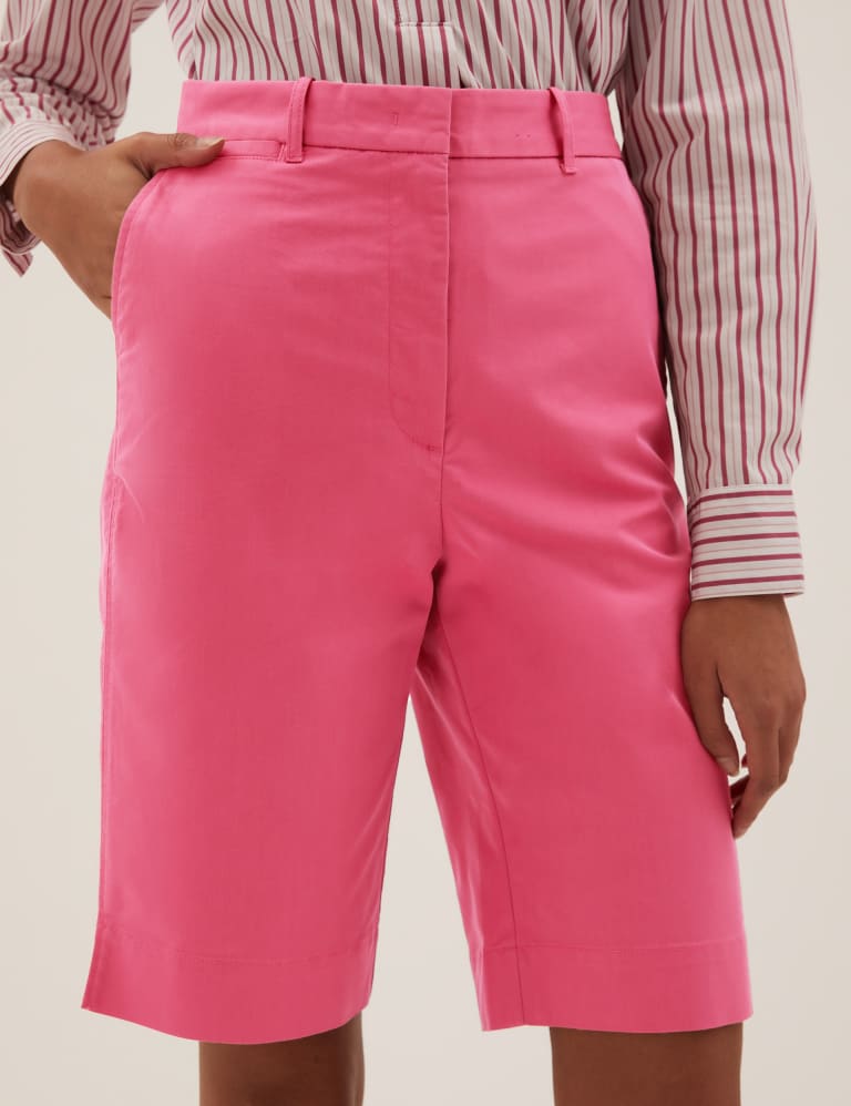 Cotton Rich Knee Length Chino Shorts M S Collection M S