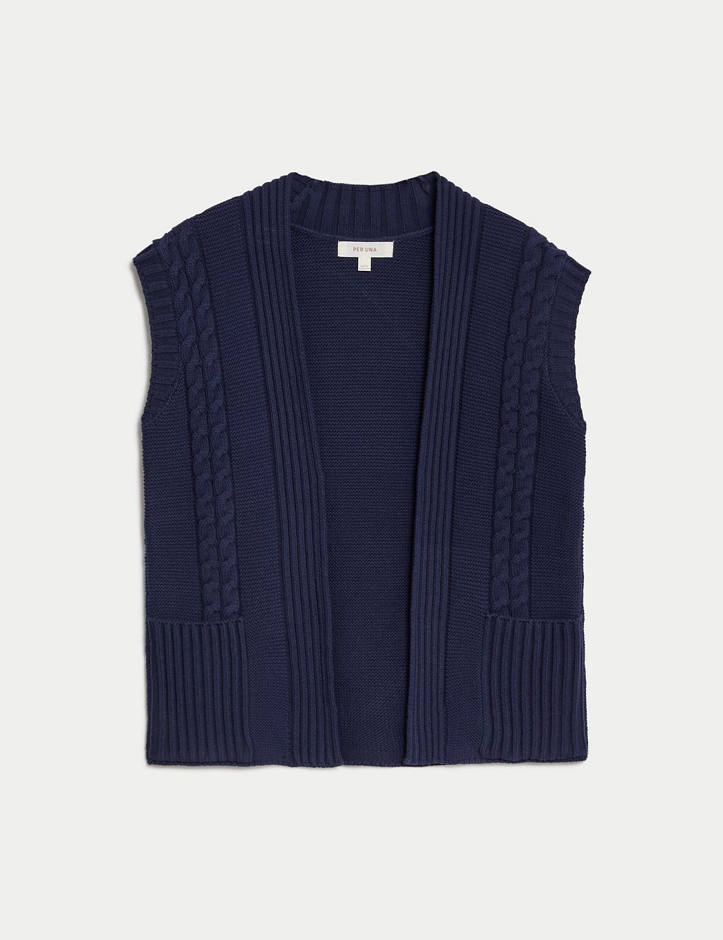 Cotton Rich Knitted Collarless Waistcoat 1 of 6