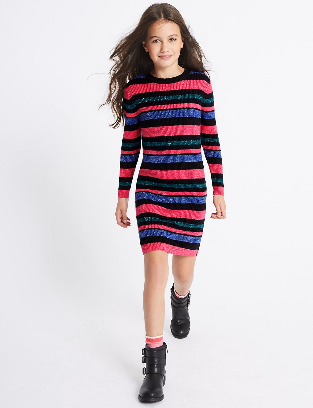 Cotton Rich Knitted Dress (3-14 Years) 3 of 6