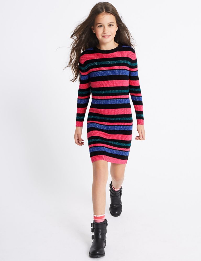 Cotton Rich Knitted Dress (3-14 Years) 1 of 6