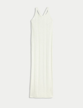 Cotton Rich Knitted Midaxi Dress with Linen Image 2 of 7