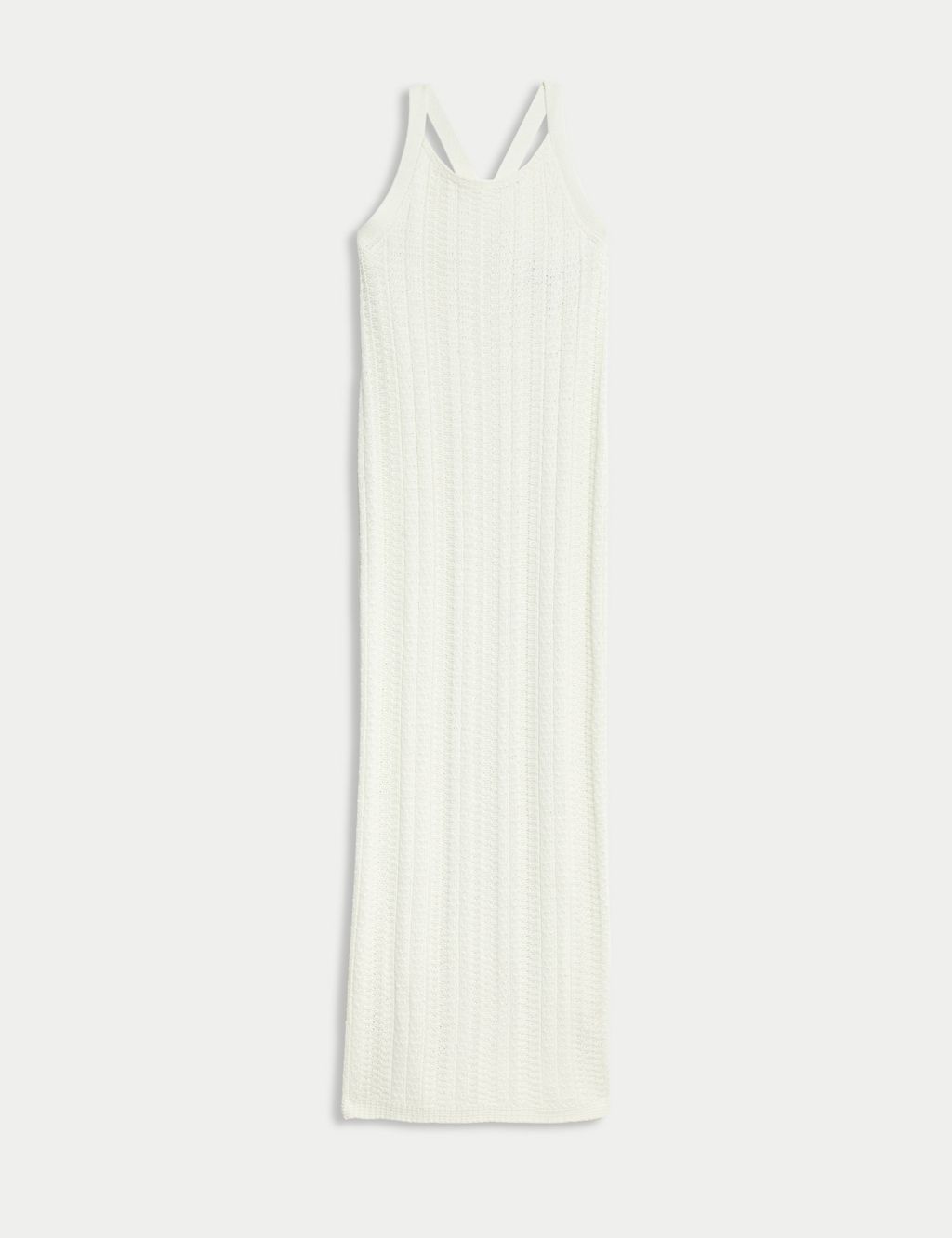 Cotton Rich Knitted Midaxi Dress with Linen 1 of 7