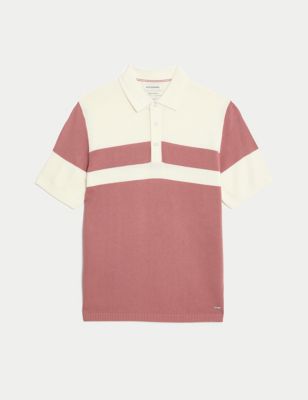 Cotton Rich Knitted Polo Shirt Image 2 of 5