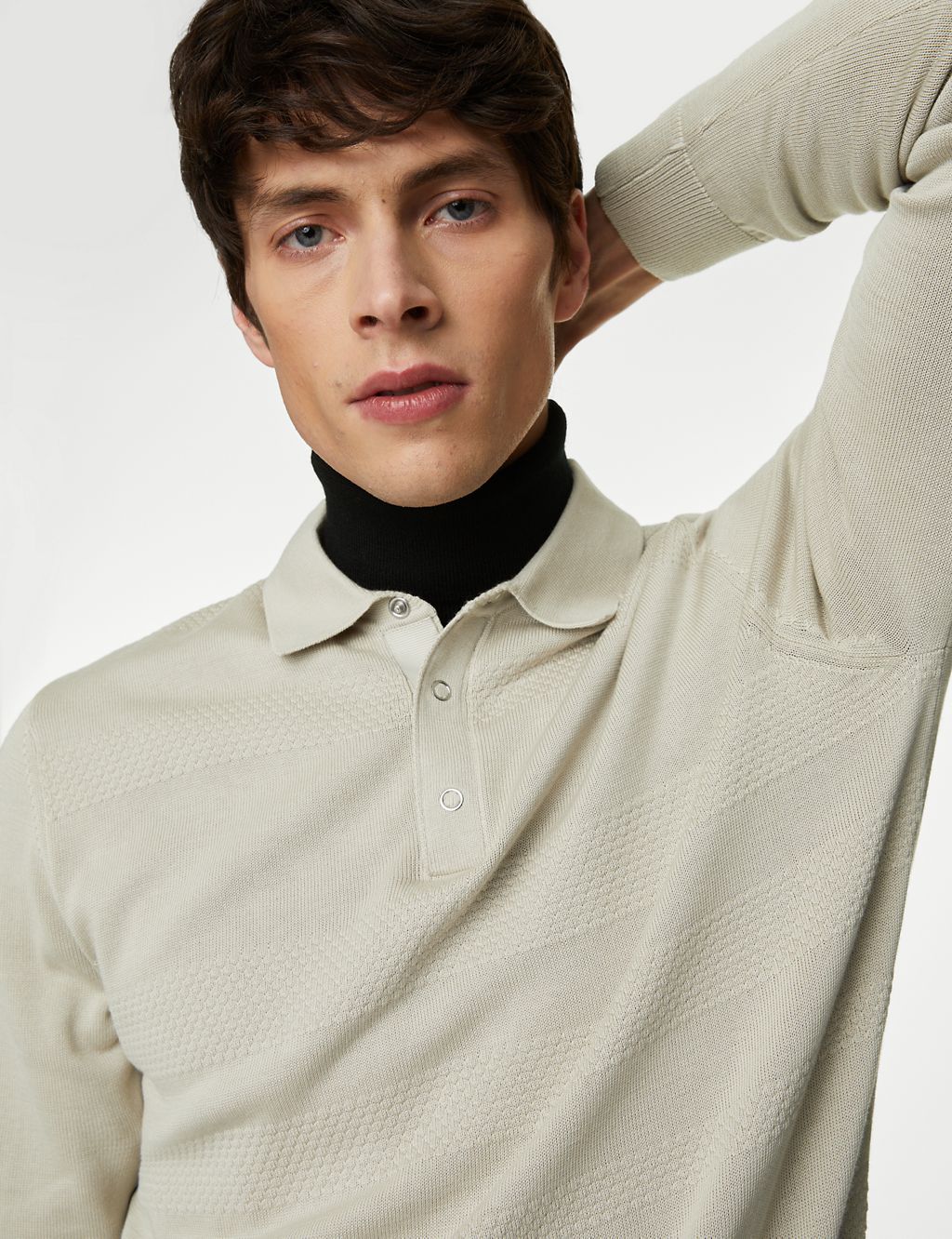 Cotton Rich Knitted Polo Shirt 2 of 7
