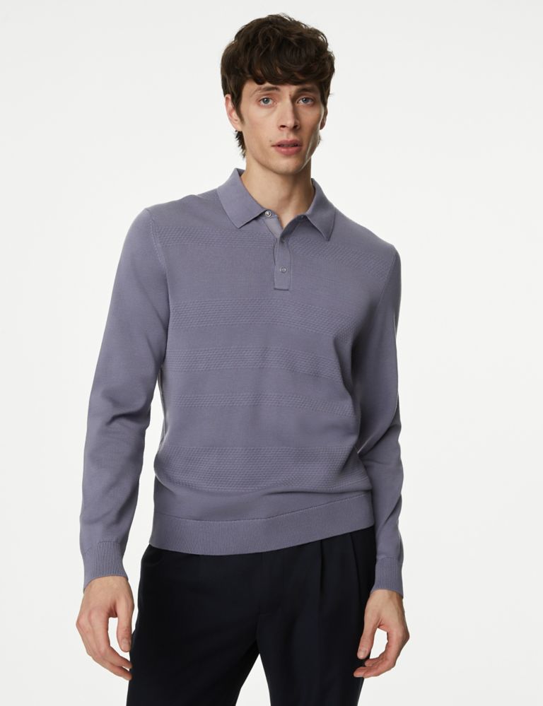 Cotton Rich Knitted Polo Shirt 4 of 5