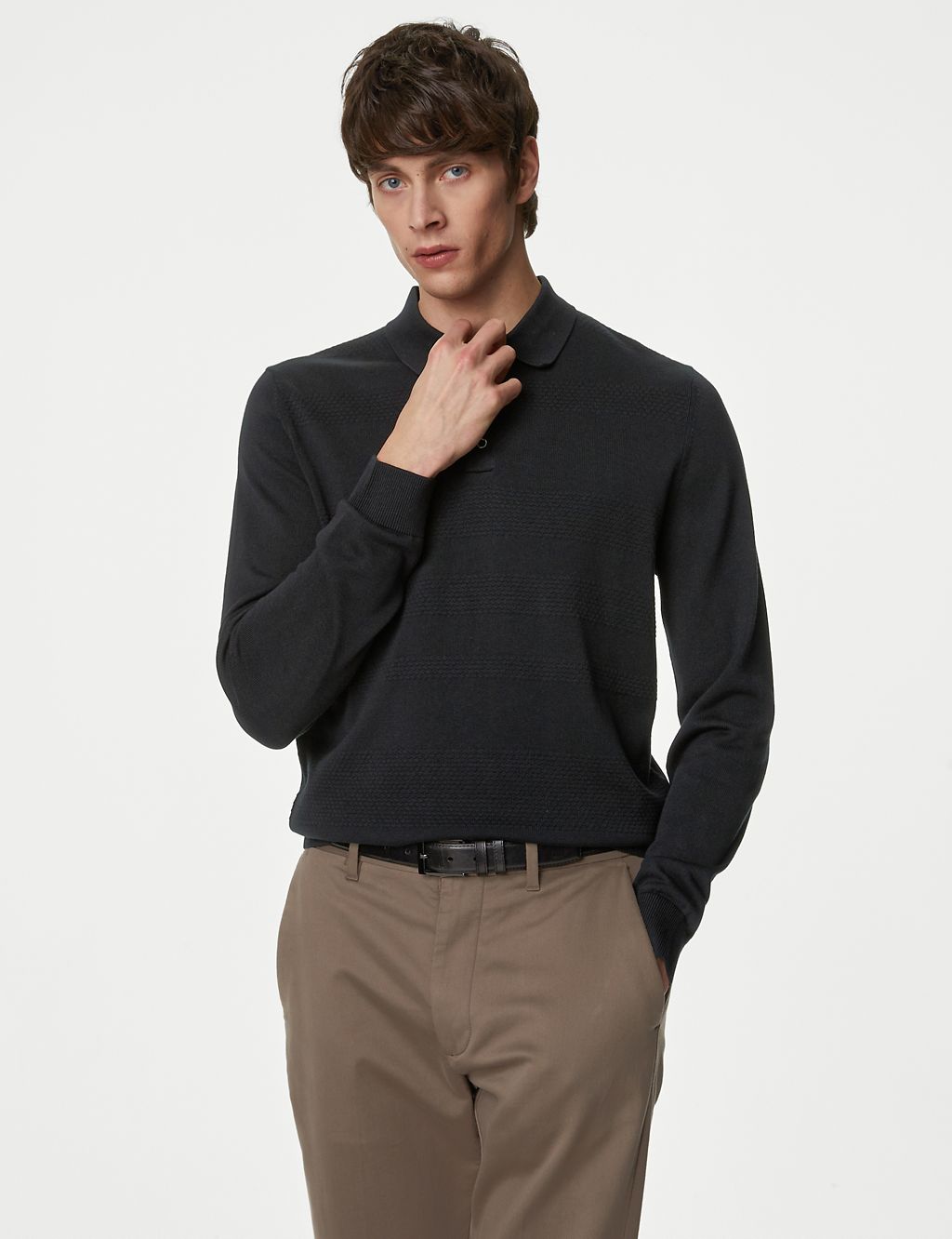 Cotton Rich Knitted Polo Shirt 2 of 6
