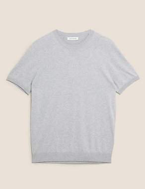 Cotton Rich Knitted T-Shirt Image 2 of 6