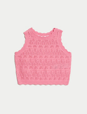 Cotton Rich Knitted Top (2-8 Yrs) Image 2 of 4