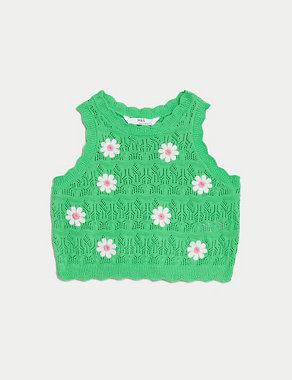 Cotton Rich Knitted Top (2-8 Yrs) Image 2 of 5