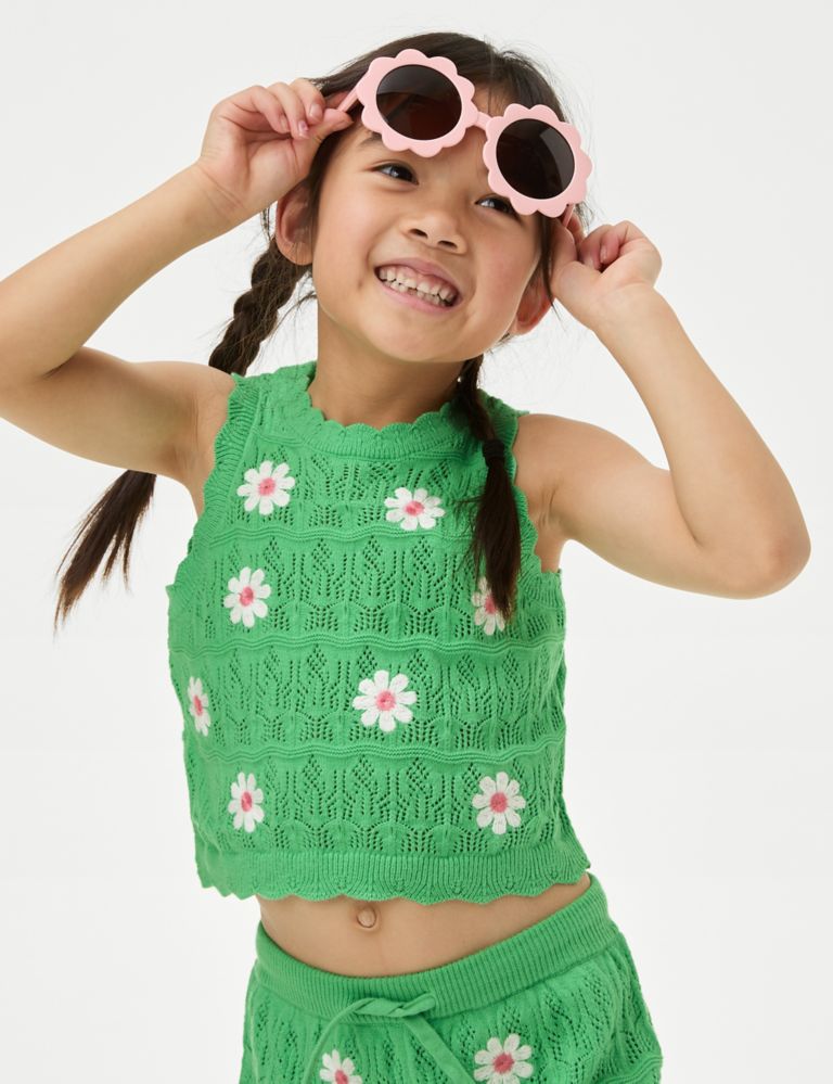 Cotton Rich Knitted Top (2-8 Yrs) 1 of 5