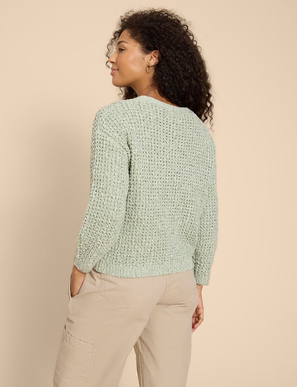 Cotton Rich Knitted V-Neck Cardigan 4 of 6