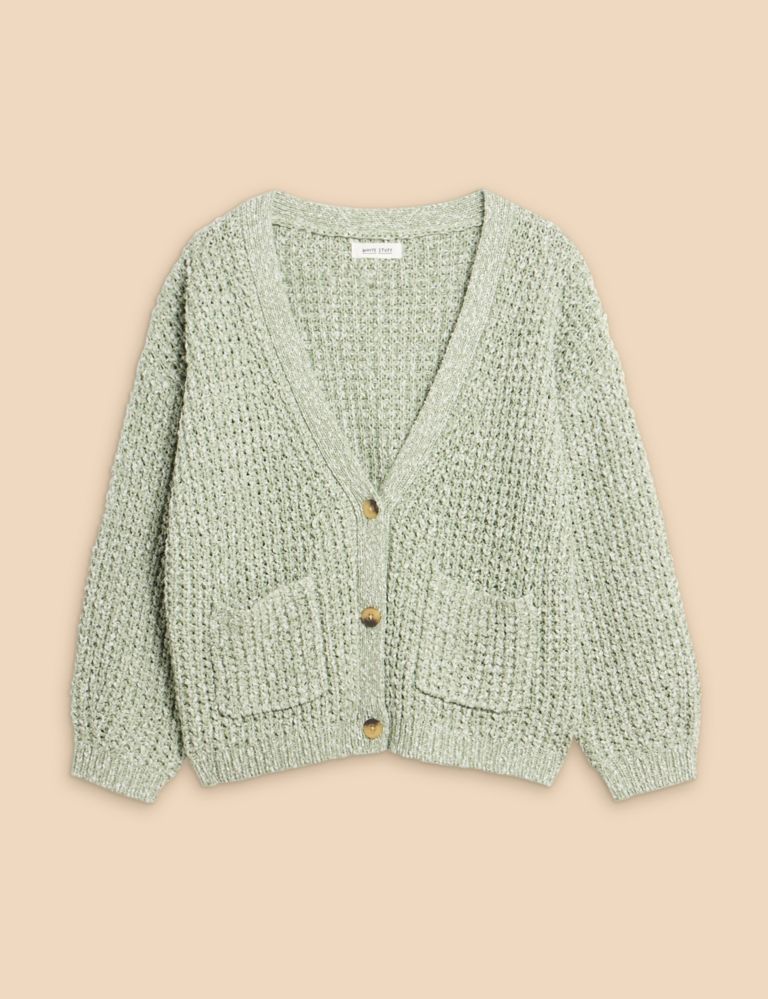 Cotton Rich Knitted V-Neck Cardigan 2 of 6