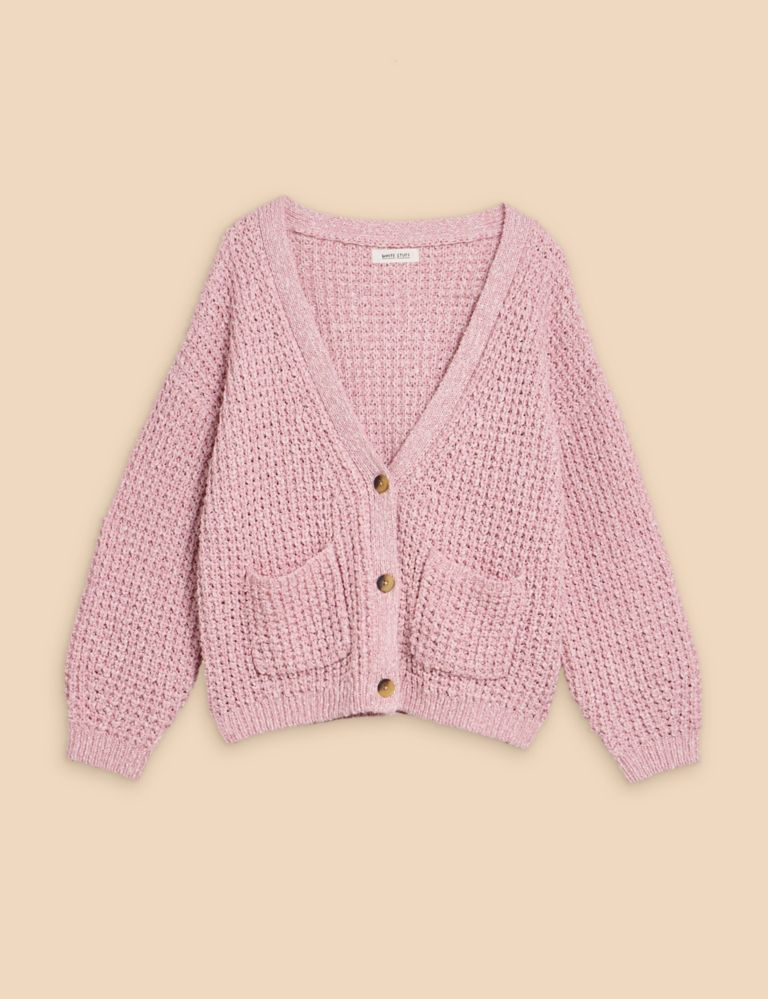 Cotton Rich Knitted V-Neck Cardigan 2 of 4
