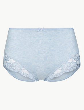 Cotton Rich Lace Embroidered Full Briefs Image 2 of 3