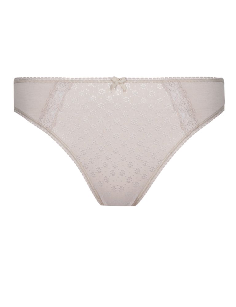 Cotton Rich Lace High Leg Knickers 2 of 4