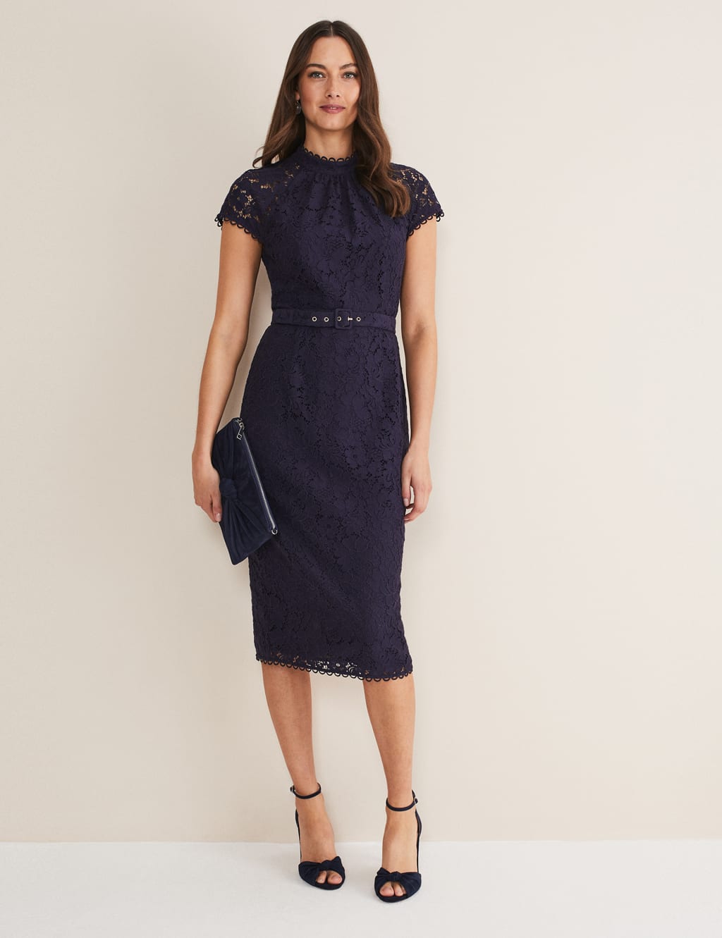 Cotton Rich Lace Round Neck Midi Tea Dress 3 of 4