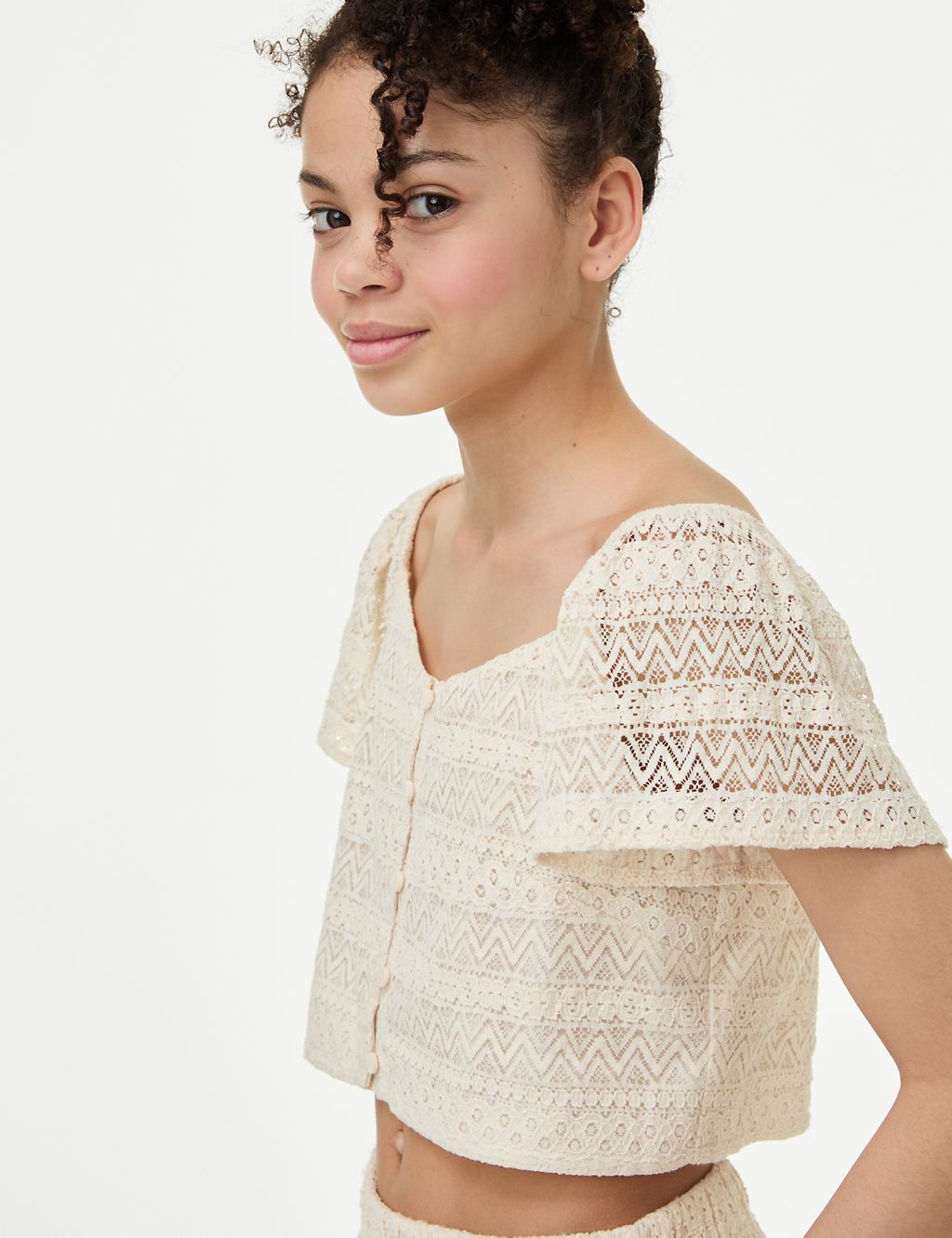 Cotton Rich Lace Top (6-16 Yrs) 2 of 5