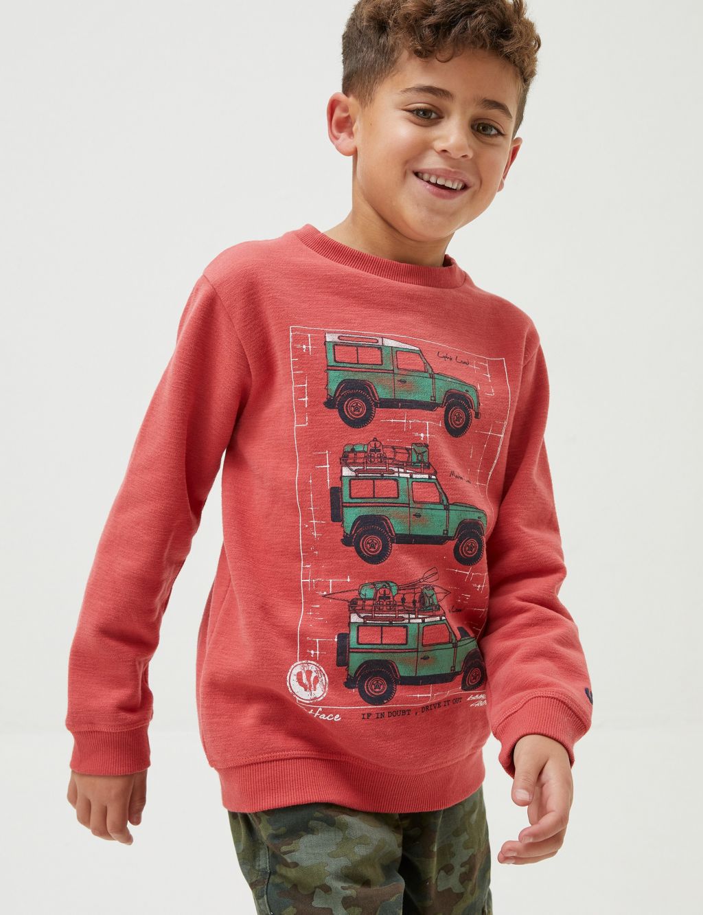 Cotton Rich Land Rover™ Sweatshirt (3-13 Yrs) | FatFace | M&S