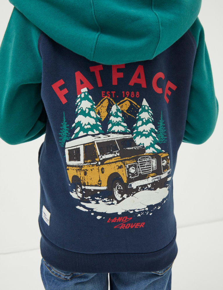 Cotton Rich Land Rover™ Zip Hoodie (313 Yrs) FatFace M&S
