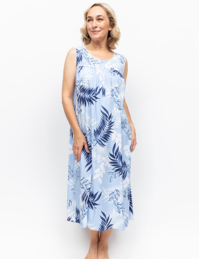 Cotton Rich Leaf Print Nightdress 1 of 3