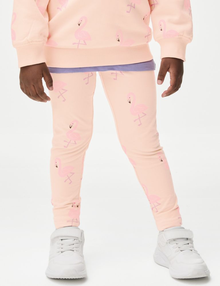 Cotton Rich Printed Leggings (2-8 Yrs), M&S Collection