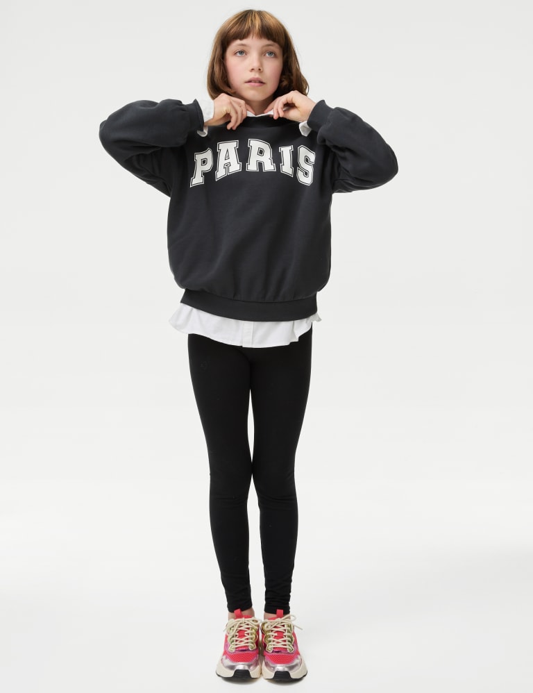 Girls Black Stretch Leggings - Ultimate Party Super Stores