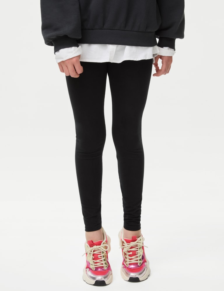 Stretch Leggings With Oversized Vertical Logo by EA7 Kids at