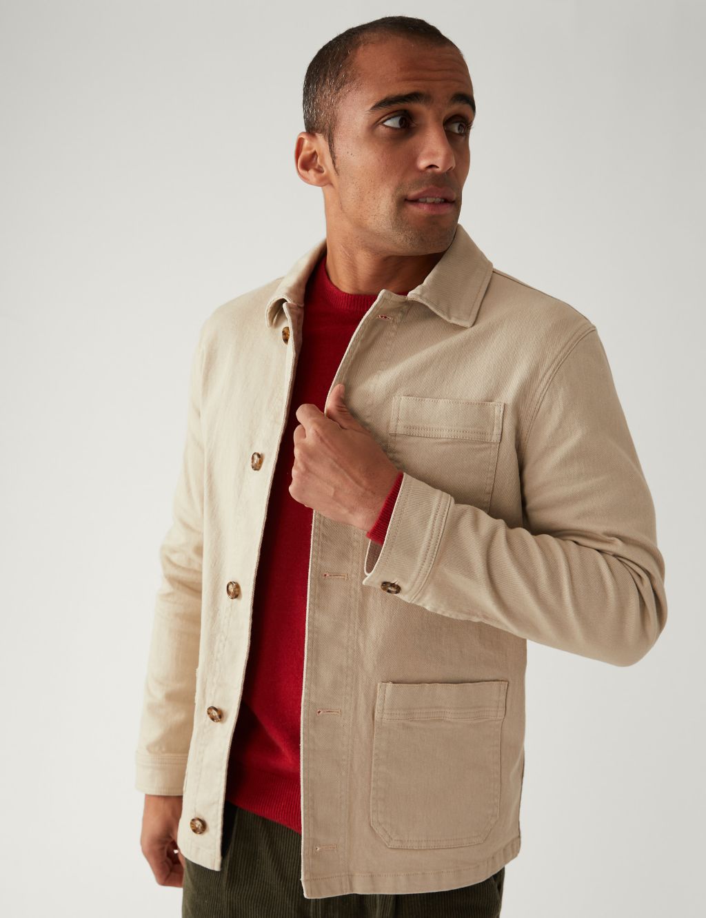 Cotton Rich Lightweight Chore Jacket | M&S Collection | M&S