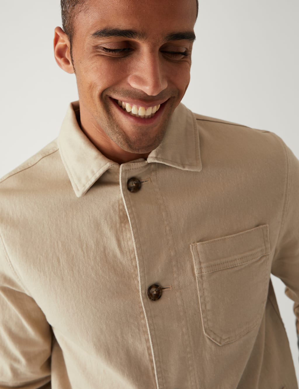 Cotton Rich Lightweight Chore Jacket M&S Collection M&S