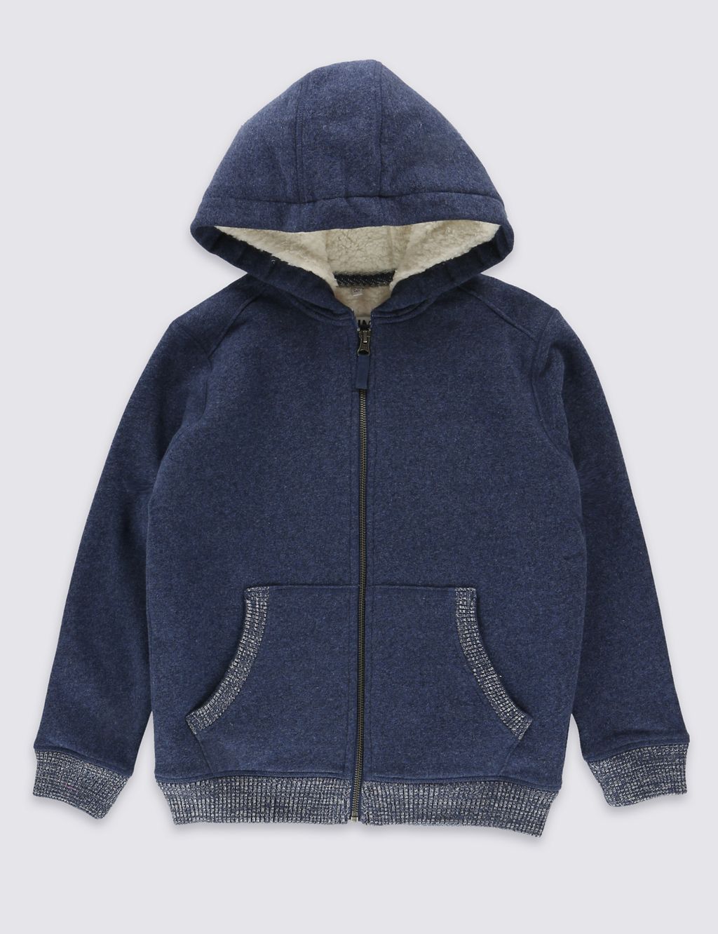 Cotton Rich Lined Hooded Sweatshirt (5-14 Years) 1 of 5