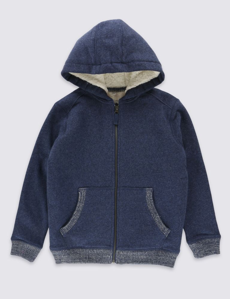 Cotton Rich Lined Hooded Sweatshirt (5-14 Years) 2 of 5