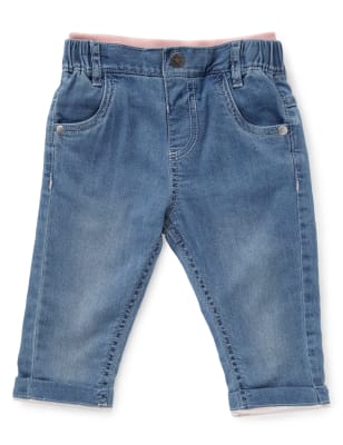 Cotton store lined jeans