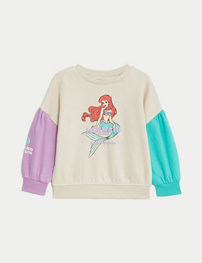 Cotton Rich Little Mermaid™ Sweatshirt (2-8 Yrs) Image 2 of 7