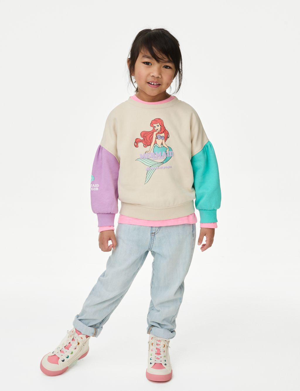 Cotton Rich Little Mermaid™ Sweatshirt (2-8 Yrs) 2 of 7