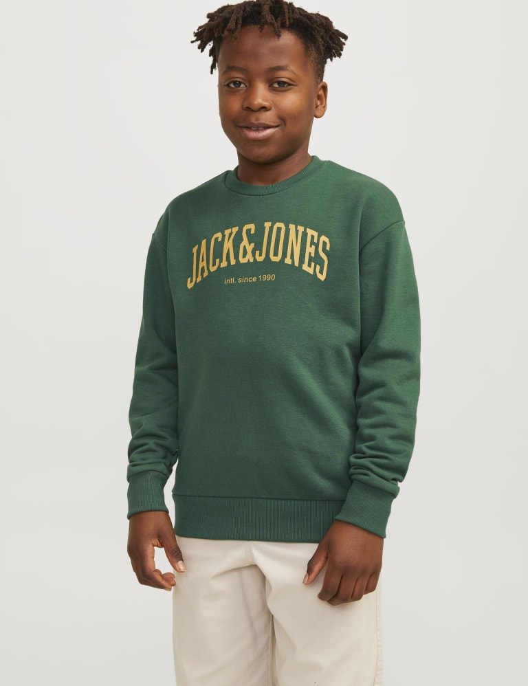 Cotton Rich Logo Print Sweatshirt (8-16 Yrs) 1 of 7