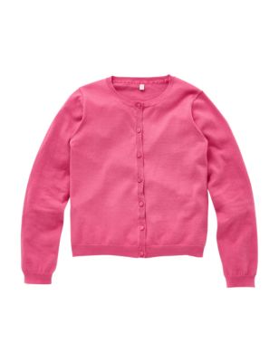Cotton Rich Long Sleeve Cardigan (5-14 Years) Image 2 of 5