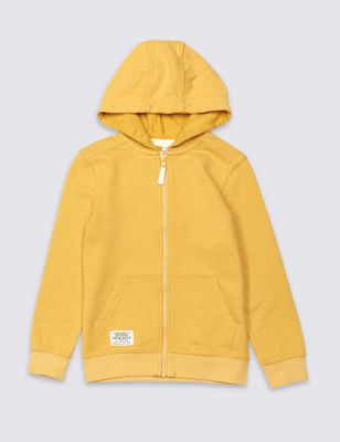 Cotton Rich Long Sleeve Hooded Top (3-14 Years) Image 2 of 3