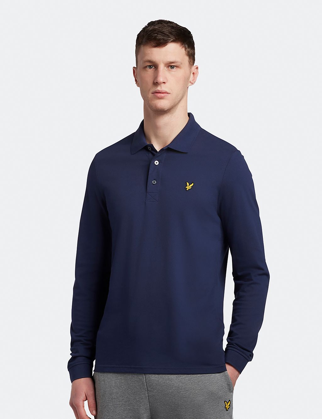Cotton Rich Long Sleeve Polo Shirt 3 of 4