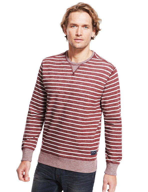 Cotton Rich Long Sleeve Striped Top Image 1 of 2