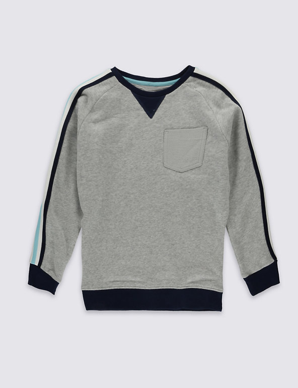 Cotton Rich Long Sleeve Sweatshirt (5-14 Years) Image 1 of 2