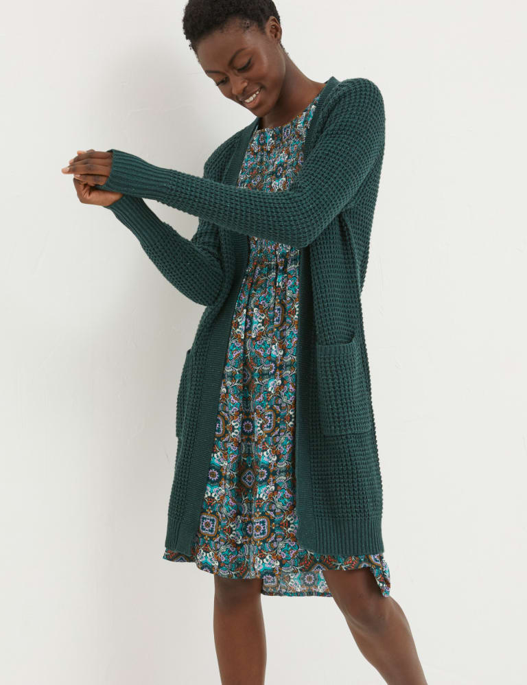 Longline cotton cardigan shop