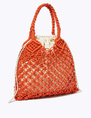 Cotton Rich Macrame Hobo Bag Image 2 of 5