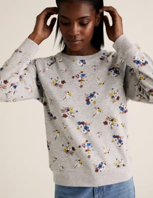 Gray 2025 floral sweatshirt